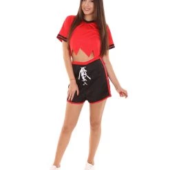 HPO Adult Women's Sexy Football Player Black Costume | Red Cosplay Costume