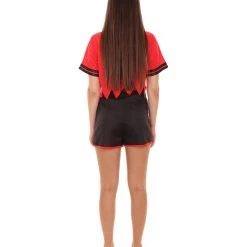 HPO Adult Women's Sexy Football Player Black Costume | Red Cosplay Costume