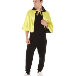 HPO Adult Men's Vampire Cape Costume | Yellow & Black Halloween Costume
