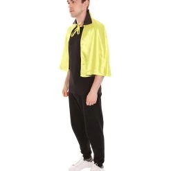 HPO Adult Men's Vampire Cape Costume | Yellow & Black Halloween Costume
