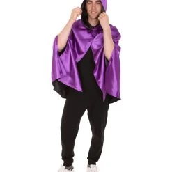 HPO Adult Men's Reversible Hooded Short Cape Costume | Multiple Color Options Halloween Costume
