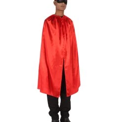HPO Adult Men's Superhero Cape With Mask Set Costume | Multiple Color Options Halloween Costume