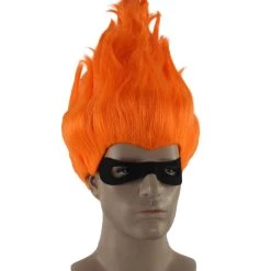 HPO Men's Superhero Family Villain Wig | Mens Wig With Mask Set | TV/Movie Wigs | Premium Breathable Capless Cap