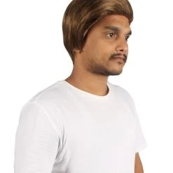 HPO Men Short TV Movie Brown Wig | Premium Breathable Capless Cap Men's