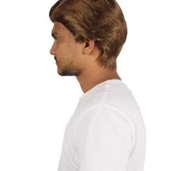 HPO Men Short TV Movie Brown Wig | Premium Breathable Capless Cap Men's