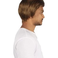 HPO Men Short TV Movie Brown Wig | Premium Breathable Capless Cap Men's