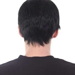 HPO Adult Men's Movie Wig | Black TV/Movie Wigs | Premium Breathable Capless Cap