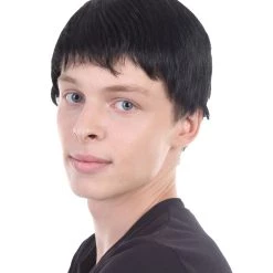 HPO Adult Men's Movie Wig | Black TV/Movie Wigs | Premium Breathable Capless Cap