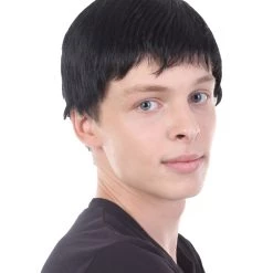 HPO Adult Men's Movie Wig | Black TV/Movie Wigs | Premium Breathable Capless Cap