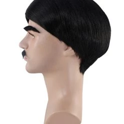 HPO Adult Men's Movie Wig | Black TV/Movie Wigs | Premium Breathable Capless Cap