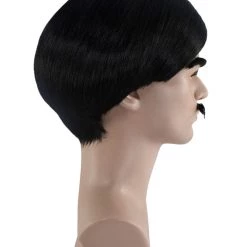 HPO Adult Men's Movie Wig | Black TV/Movie Wigs | Premium Breathable Capless Cap