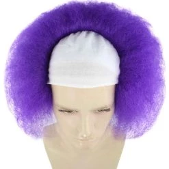 HPO Half Bald Head Men Curly Wig