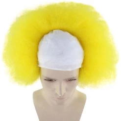 HPO Half Bald Head Men Curly Wig