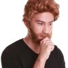 HPO Comic Superhero Brown Colour Wigs With Beard & Moustache For Men | Premium Breathable Capless Cap Men's