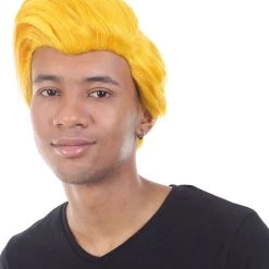 HPO Men's Dolls Movies Character Wig | Yellow Wigs | Premium Breathable Capless Cap
