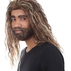 HPO Men's Sea Hero Wig With Moustach And Beard Set | Brown Wigs | Premium Breathable Capless Cap