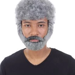 HPO Men's TV Movie Character Beard Grey Wigs | Premium Breathable Capless Cap