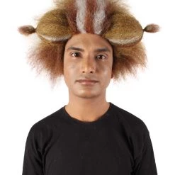 HPO Unisex Musical Brown & White Wig Collections | Super Size Jumbo Wig | Premium Breathable Capless Cap