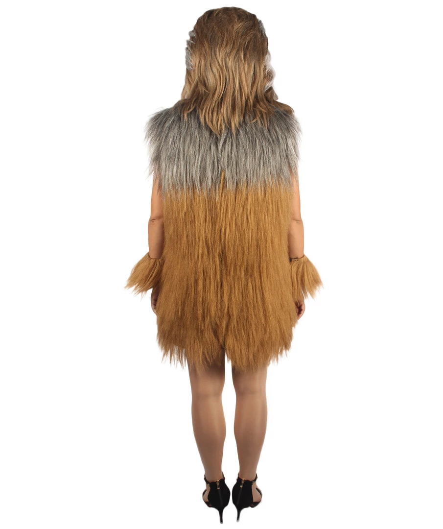 HPO Unisex Women's Hairy Warrior Ape Military Leader Resistance Fighter Multiple Colors Option Cosplay Unisex Costume And Wig Bundle