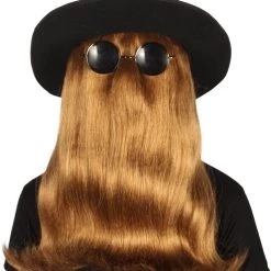 HPO Men's Shoulder Length Straight Creature Wig | Brown Cosplay Halloween Wig | Premium Breathable Capless Cap