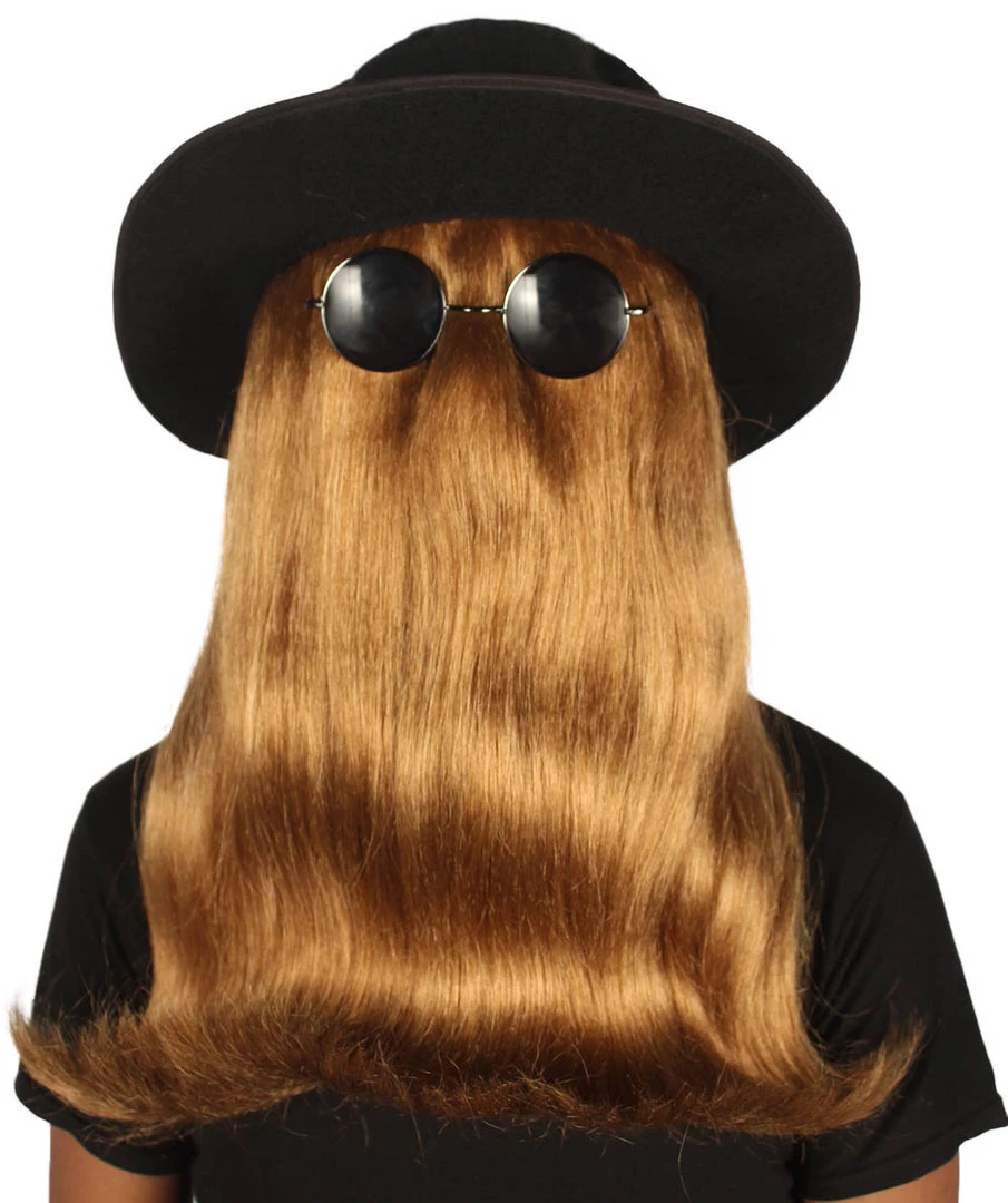 HPO Men's Shoulder Length Straight Creature Wig | Brown Cosplay Halloween Wig | Premium Breathable Capless Cap