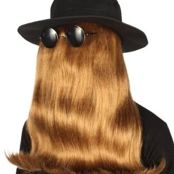 HPO Men's Shoulder Length Straight Creature Wig | Brown Cosplay Halloween Wig | Premium Breathable Capless Cap