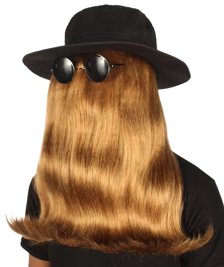 HPO Men's Shoulder Length Straight Creature Wig | Brown Cosplay Halloween Wig | Premium Breathable Capless Cap