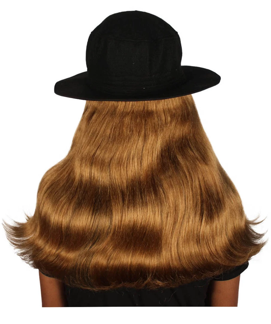HPO Men's Shoulder Length Straight Creature Wig | Brown Cosplay Halloween Wig | Premium Breathable Capless Cap