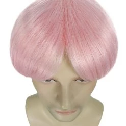 HPO K-Pop | Men's Short Straight Middle Part Pink K Pop Cosplay Wig | Premium Breathable Capless Cap