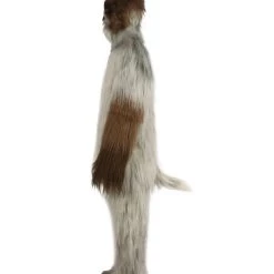 HPO Furry Fox Collection | Men's White And Brown Spiked Furry Cat Cosplay Costume With Tail
