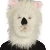 HPO Furry Dog Collection | Men's White Spiked Furry Dog Cosplay Wig & Mask | Premium Breathable Capless Cap