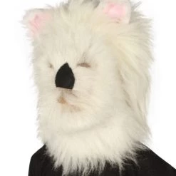 HPO Furry Dog Collection | Men's White Spiked Furry Dog Cosplay Wig & Mask | Premium Breathable Capless Cap