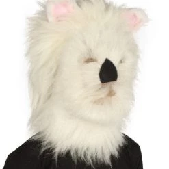 HPO Furry Dog Collection | Men's White Spiked Furry Dog Cosplay Wig & Mask | Premium Breathable Capless Cap