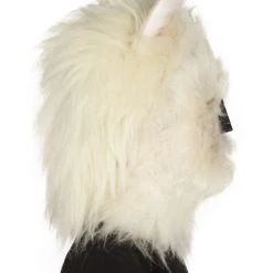 HPO Furry Dog Collection | Men's White Spiked Furry Dog Cosplay Wig & Mask | Premium Breathable Capless Cap