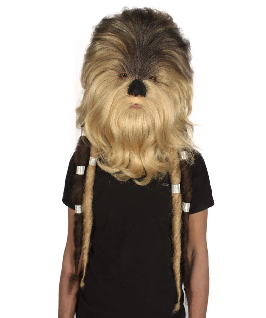 HPO Men's Long Hairy Elder Warrior Ape Military Leader Resistance Fighter Wig | Blonde Cosplay Wig | Premium Breathable Capless Cap