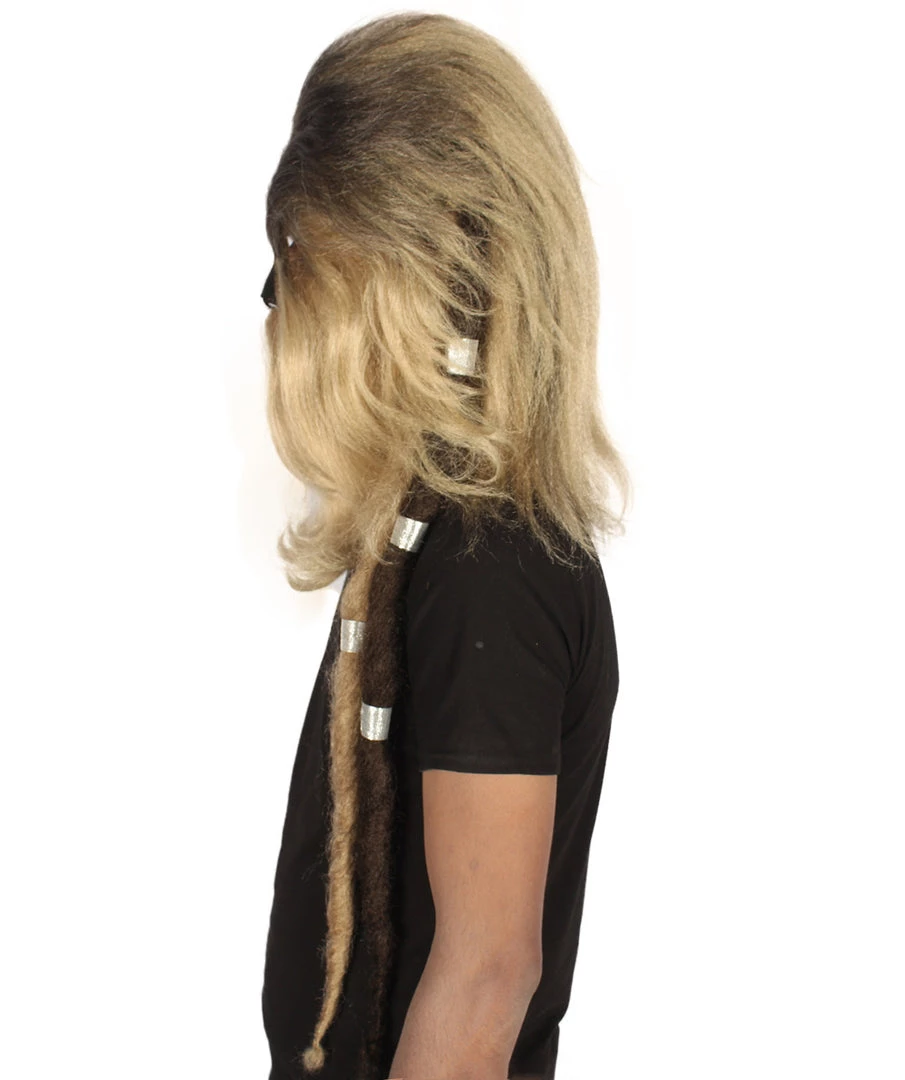 HPO Men's Long Hairy Elder Warrior Ape Military Leader Resistance Fighter Wig | Blonde Cosplay Wig | Premium Breathable Capless Cap