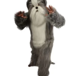 HPO Furry Dog Collection | Men's White And Grey Straight Long Furry Dog Cosplay Costume With Tail