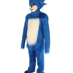 HPO Furry Game Costume | Men's White And Blue Straight Long Furry Hedghog Cosplay Costume