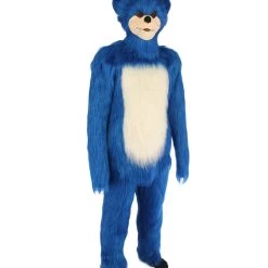 HPO Furry Game Costume | Men's White And Blue Straight Long Furry Hedghog Cosplay Costume
