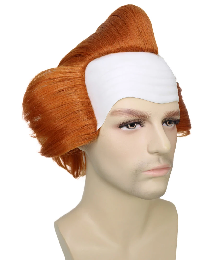 HPO Mad Clown | Men's The Dancing Clown Orange Bald Cap Wig