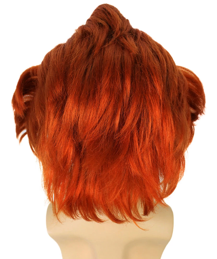HPO Mad Clown | Men's The Dancing Clown Orange Bald Cap Wig