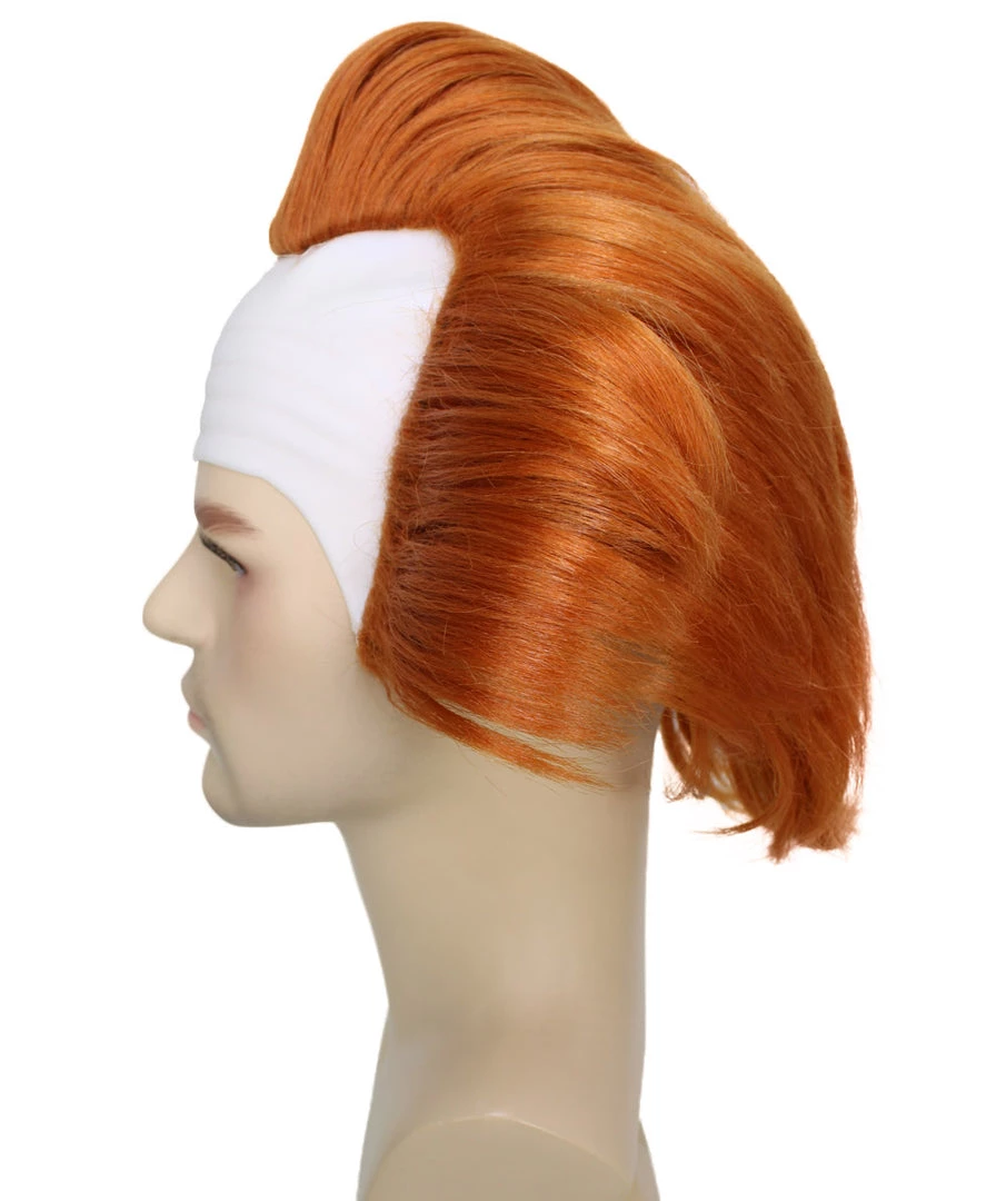 HPO Mad Clown | Men's The Dancing Clown Orange Bald Cap Wig
