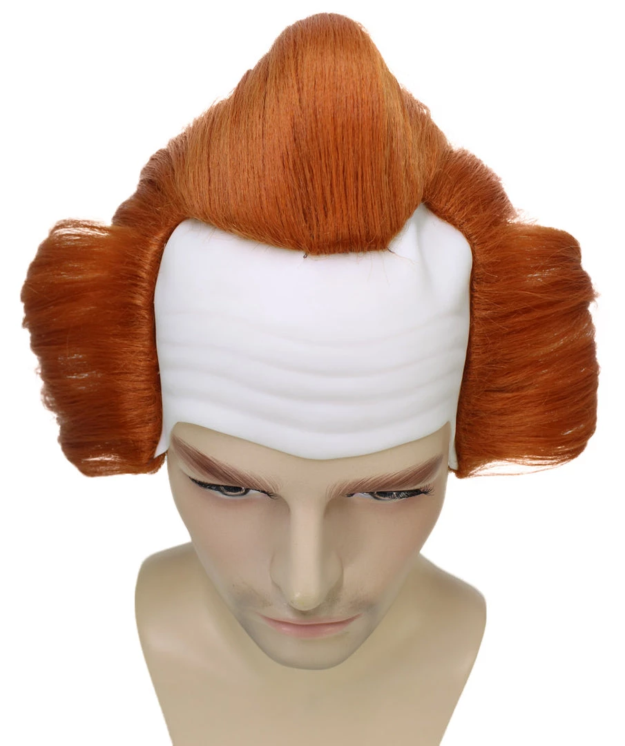 HPO Mad Clown | Men's The Dancing Clown Orange Bald Cap Wig