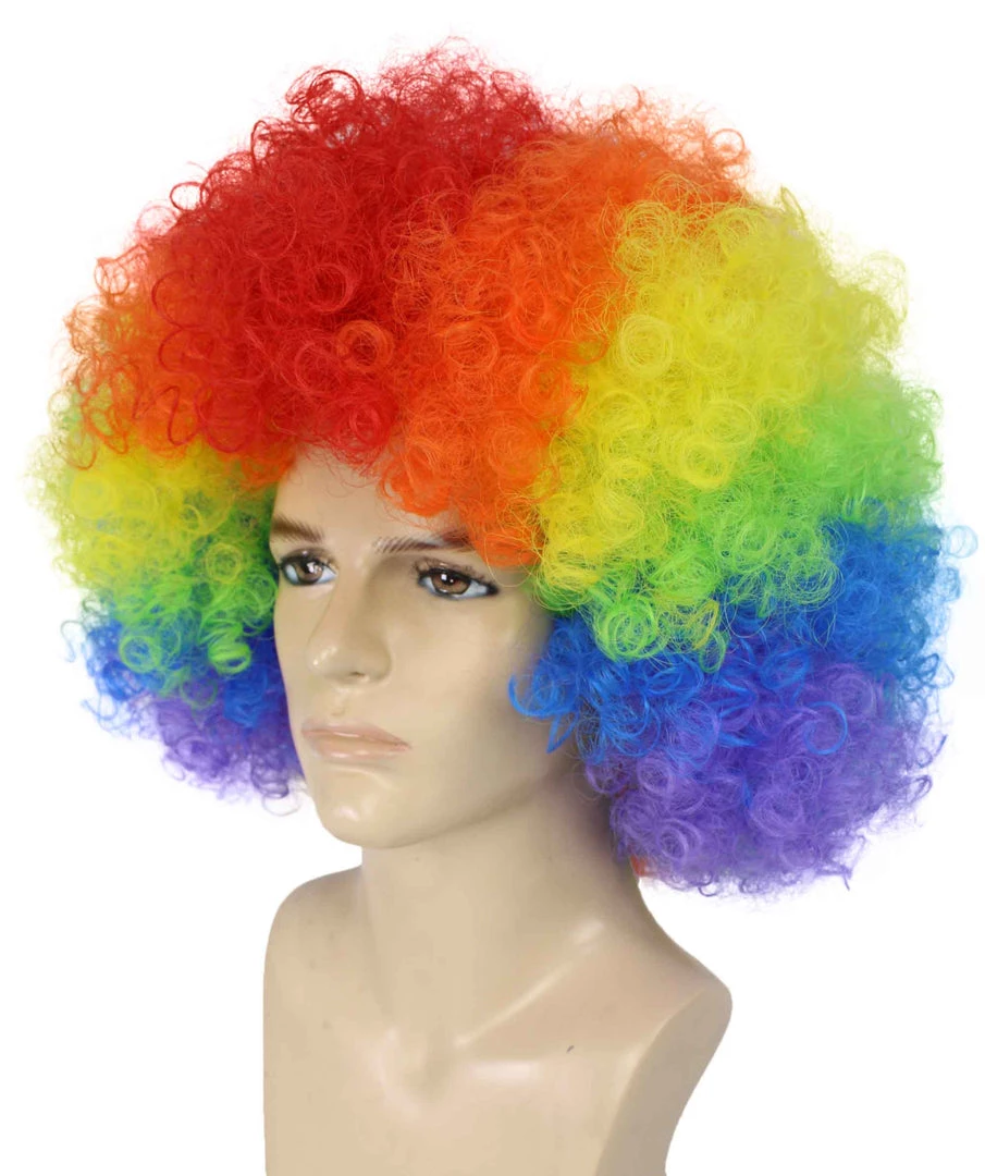 BC Clown Collection | Men's Multi Color Curly Afro Clown Wig