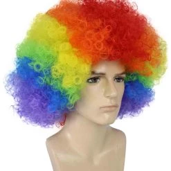 BC Clown Collection | Men's Multi Color Curly Afro Clown Wig