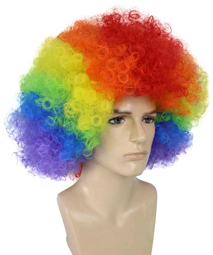 BC Clown Collection | Men's Multi Color Curly Afro Clown Wig
