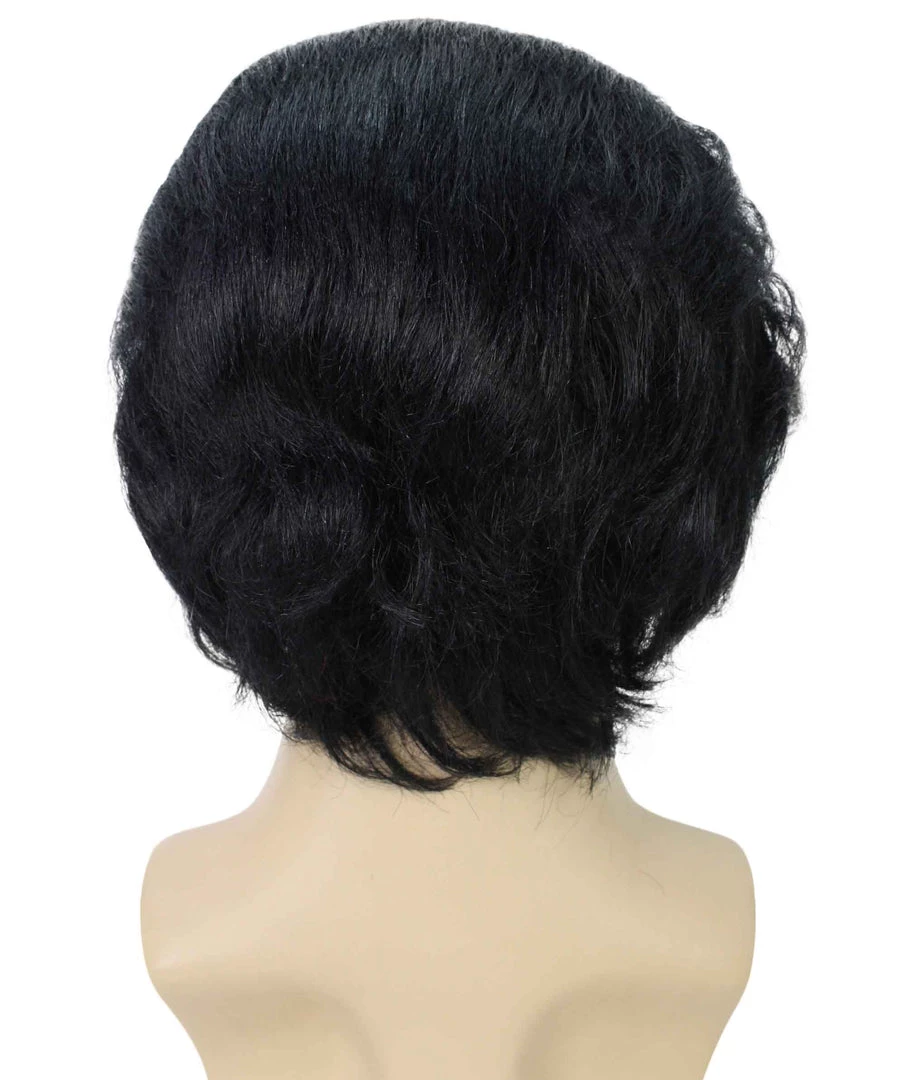 BC Adult Men's Black Color Straight Updo Rock And Roll Icon Wig