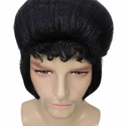 BC Adult Men's Black Color Straight Updo Rock And Roll Icon Wig