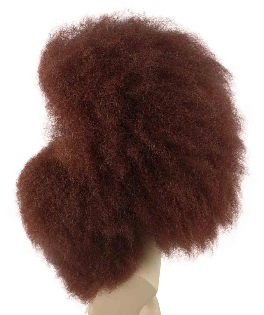 BC Adult Men's Brown Color Straight Spiked Afro Wildman Wig With Beard
