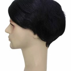 BC Nerd | Men's Black Color Straight Middle Part Nerd Wig